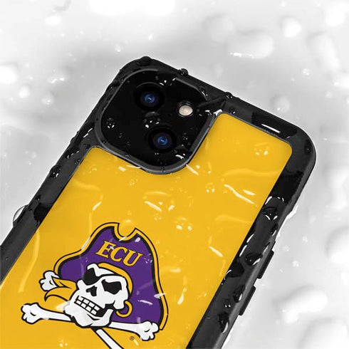 East Carolina University ECU Pirates Logo Yellow iPhone 15 Plus Waterproof Case